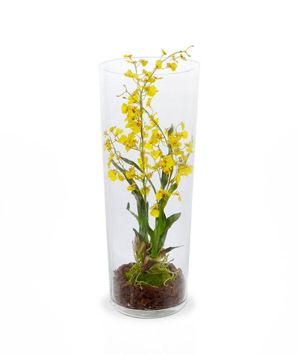 Oncidium deluxe orchidee kunstboeket 80 cm geel