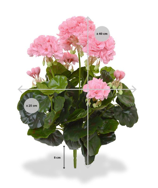 Geranium kunstplant boeket 40 cm roze