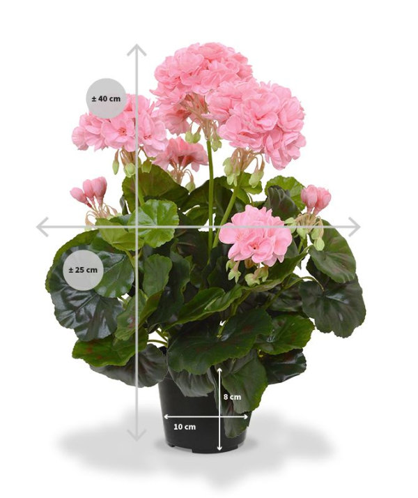 Geranium kunstplant 40 cm roze in pot