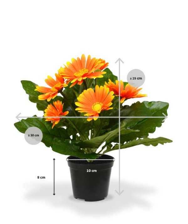 Gerbera kunstplant 30 cm oranje in pot