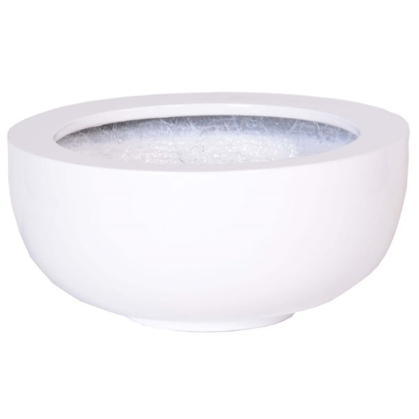 Ducos small shiny white Ø33 x H15 cm