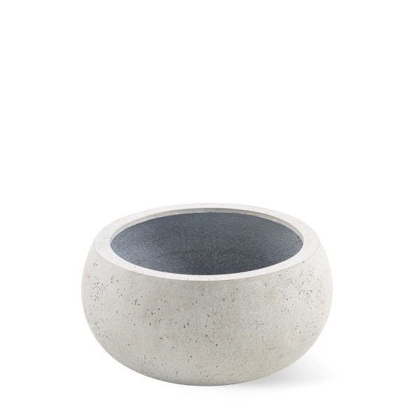 Grigio Bowl Balloon S White-Concrete 40x18