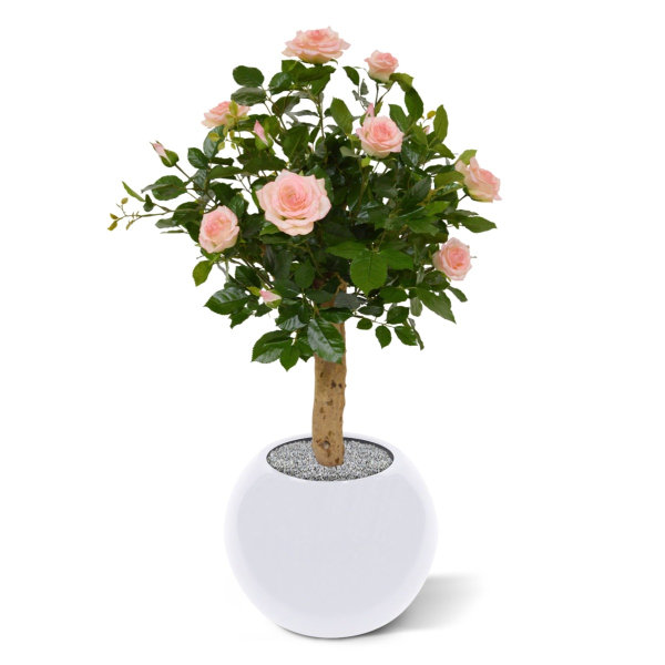 Kunstroos op stam 75 cm roze